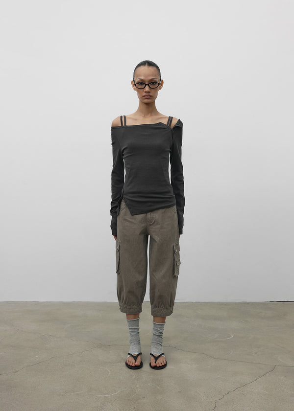 [MADE] Sur Slit Button Long Sleeve Tee