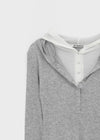 [MADE] Miti Wool Tencel Henley Neck Long Sleeve Hoodie