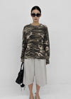 (UNISEX) Relax Camo Waffle Long Sleeve Tee