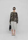 (UNISEX) Relax Camo Waffle Long Sleeve Tee