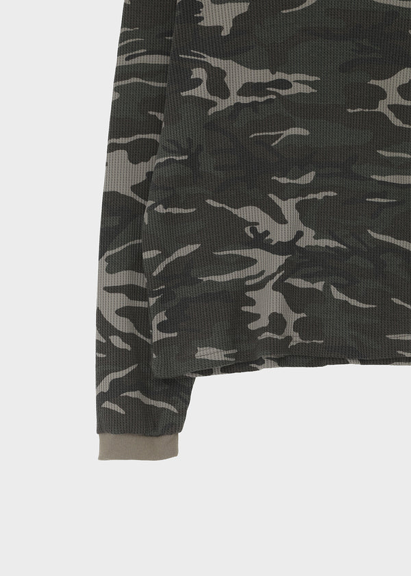 (UNISEX) Relax Camo Waffle Long Sleeve Tee
