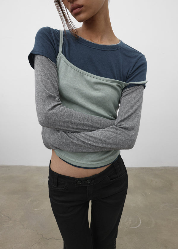 [MADE] Toke SET - Layered Long Sleeve Tee, Sleeveless