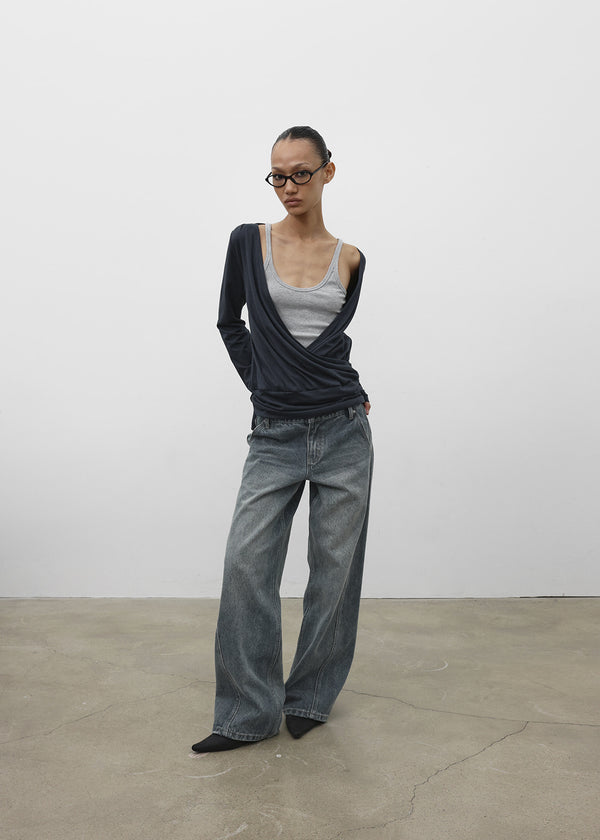 [MADE] Tecon Cutout Wide Denim Pants