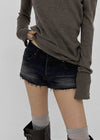 Exile cutting denim shorts