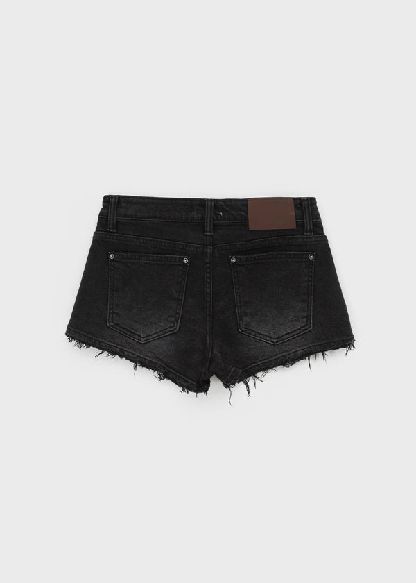 Exile cutting denim shorts
