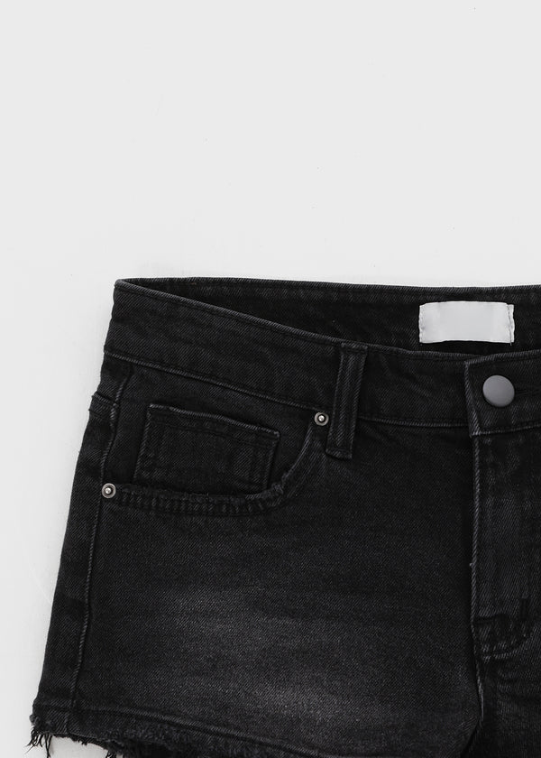 Exile cutting denim shorts