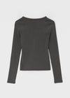 Special Deep V-Neck Henley Neck Long Sleeve Tee