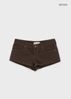 Patchwork striped low-waisted shorts