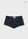 Patchwork striped low-waisted shorts