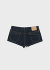 Patchwork striped low-waisted shorts