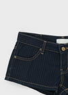 Patchwork striped low-waisted shorts