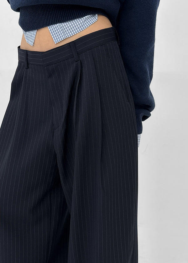 (UNISEX) Grass Stripe Wide Slacks