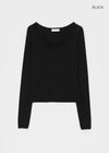 Genie Cutout Slit Neck Long Sleeve Tee