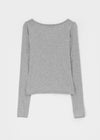 Genie Cutout Slit Neck Long Sleeve Tee