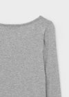 Genie Cutout Slit Neck Long Sleeve Tee