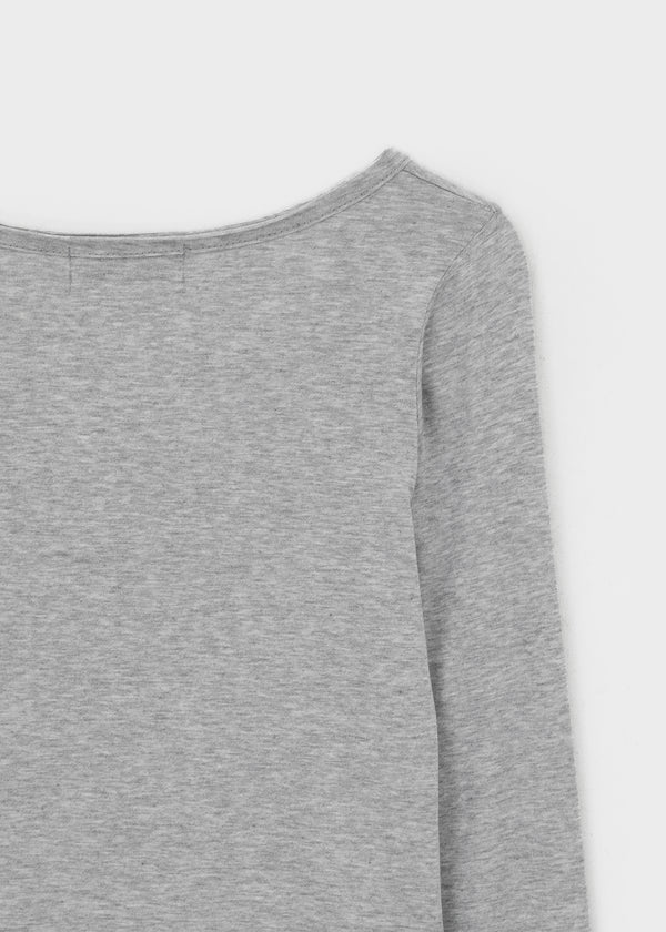 Genie Cutout Slit Neck Long Sleeve Tee