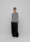 (UNISEX) Grass Stripe Wide Slacks
