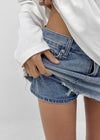 Brini denim mini skirt pants