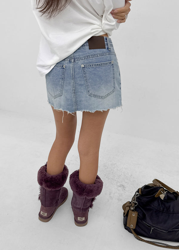 Brini denim mini skirt pants