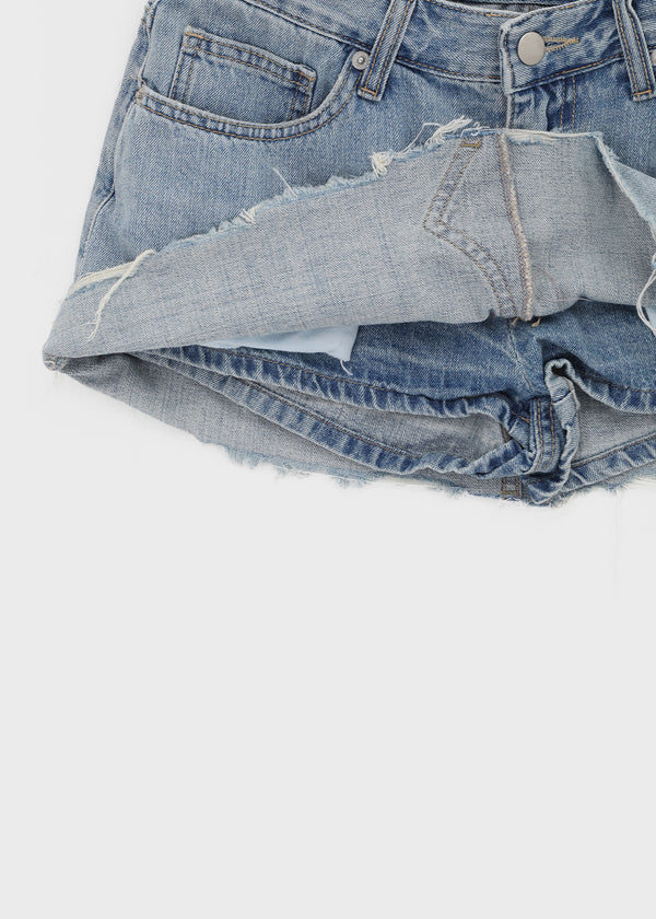 Brini denim mini skirt pants