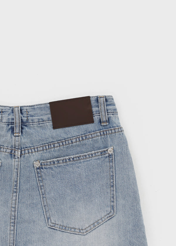 Brini denim mini skirt pants