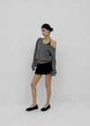 Chape banding pleated skirt-pants