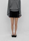 Chape banding pleated skirt-pants