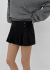 Chape banding pleated skirt-pants