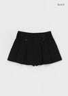 Chape banding pleated skirt-pants