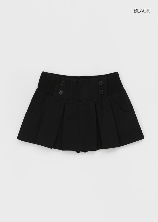 Chape banding pleated skirt-pants