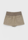 Chape banding pleated skirt-pants