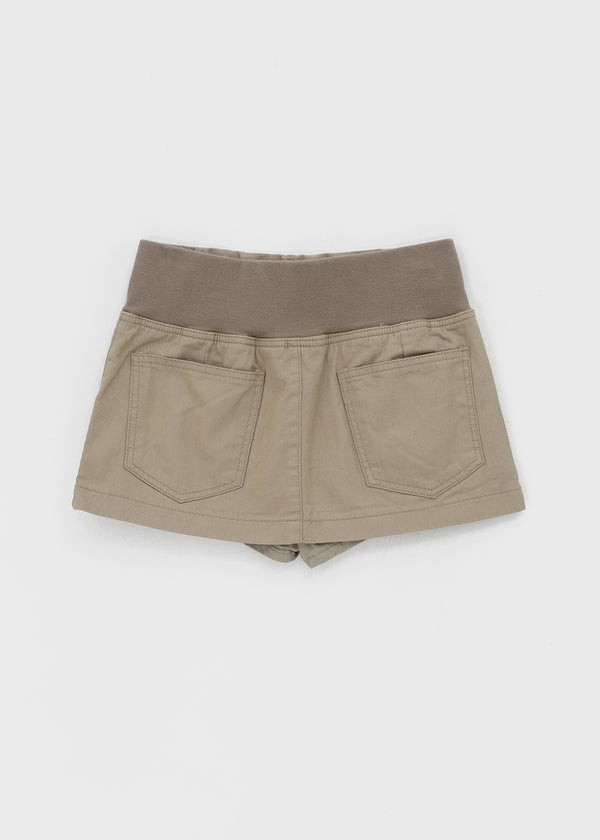 Chape banding pleated skirt-pants