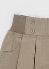 Chape banding pleated skirt-pants