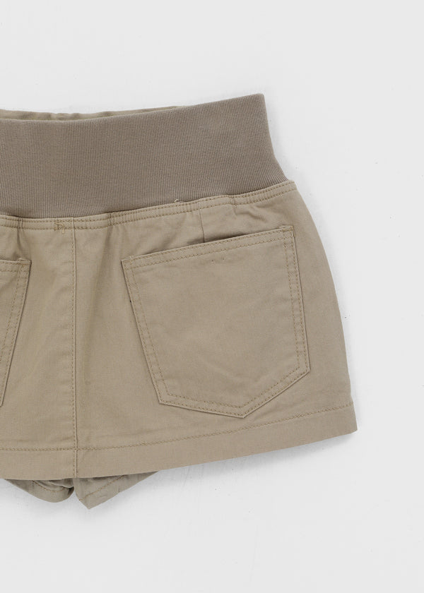 Chape banding pleated skirt-pants