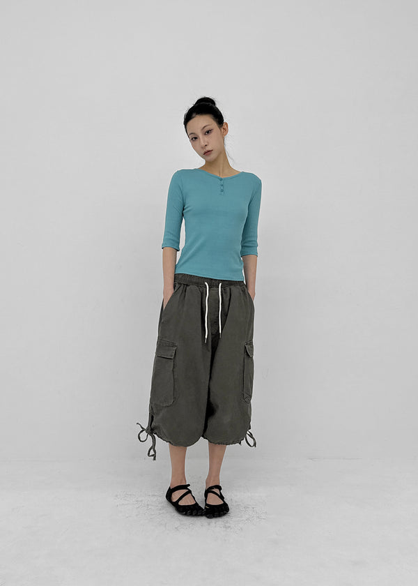 (UNISEX) Clande Banding Cargo Bermuda Shorts