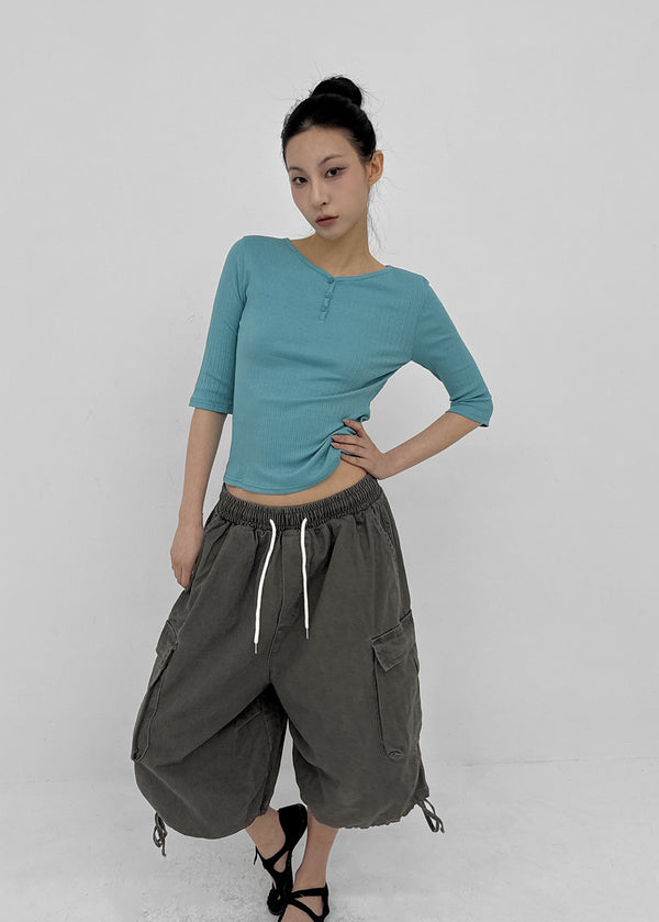 (UNISEX) Clande Banding Cargo Bermuda Shorts