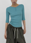 Brine Ribbed Henley Neck Sleeveless Tee