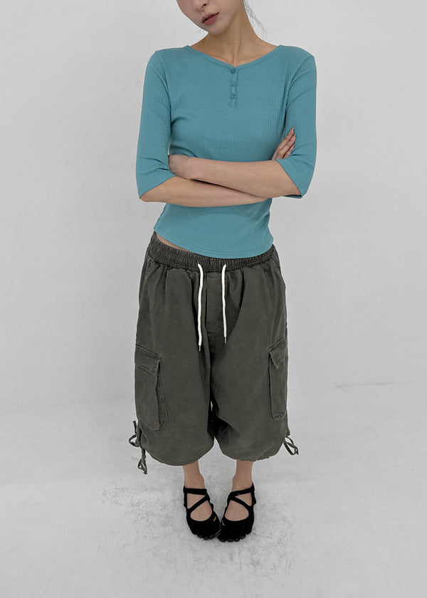 Brine Ribbed Henley Neck Sleeveless Tee