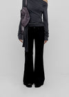 Gauzy Low-Waist Bootcut Cotton Pants