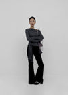 Gauzy Low-Waist Bootcut Cotton Pants