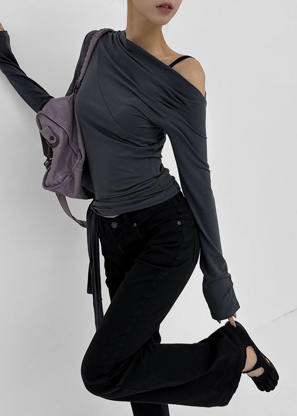 Gauzy Low-Waist Bootcut Cotton Pants