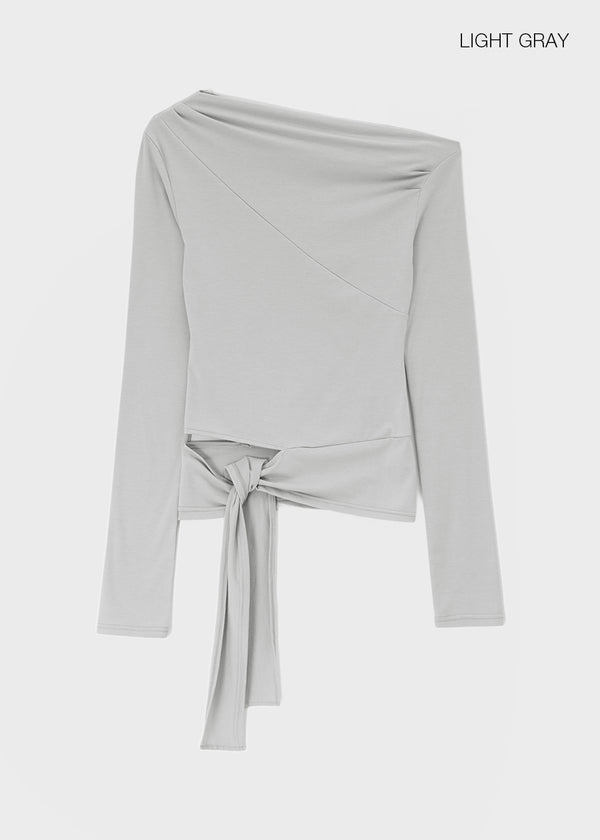 [MADE] Yuyu Strap Asymmetrical Long Sleeve Tee