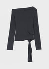 [MADE] Yuyu Strap Asymmetrical Long Sleeve Tee