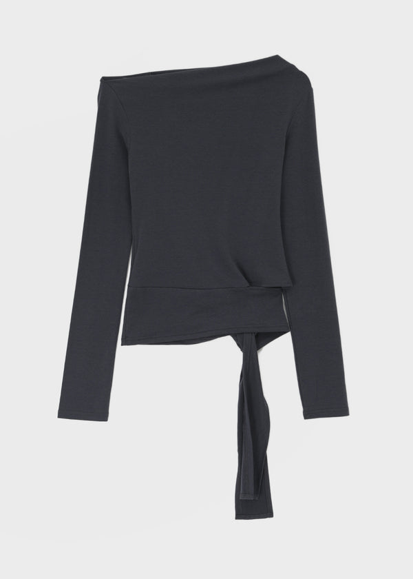 [MADE] Yuyu Strap Asymmetrical Long Sleeve Tee