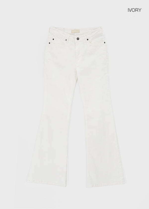 Gauzy Low-Waist Bootcut Cotton Pants