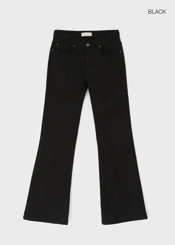Gauzy Low-Waist Bootcut Cotton Pants