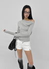 [MADE] Yuyu Strap Asymmetrical Long Sleeve Tee