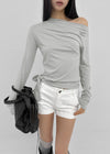 Cinch rolled-up cotton shorts