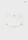 Cinch rolled-up cotton shorts