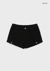 Cinch rolled-up cotton shorts